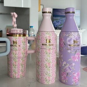 Stanley LoveShackFancy bottle purple happy thoughts 20oz slim bottle